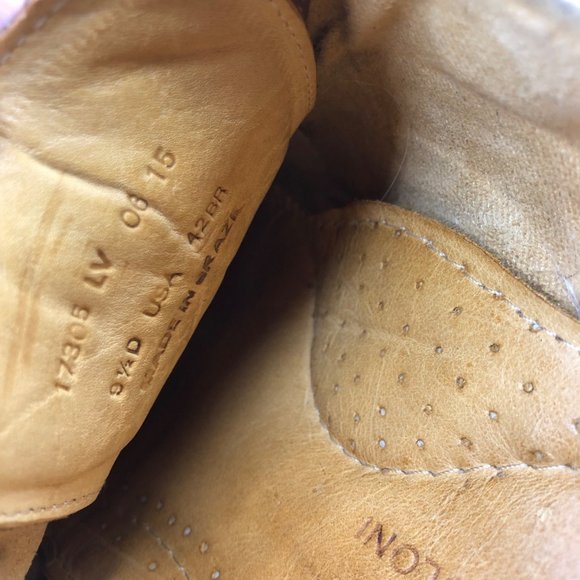 Sandro Moscoloni Oxfords Men's 9.5D Brown Leather Derby Cap Toe Dress Shoes - Picture 10 of 11